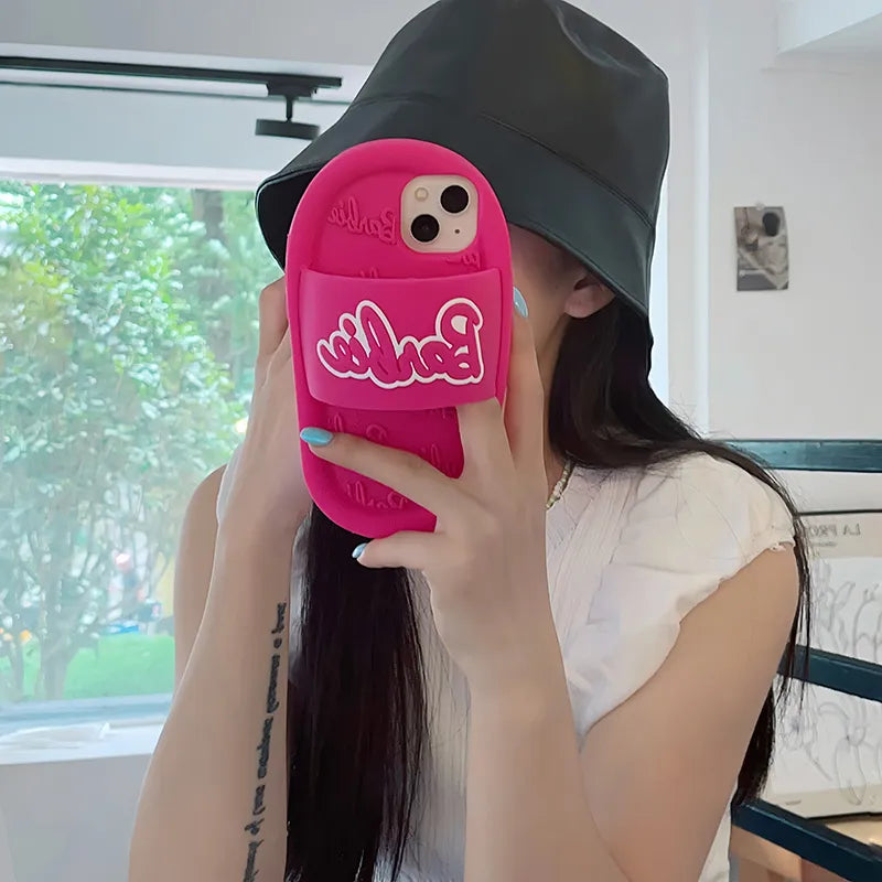 Barbie Slipper Holder Stand Phone Case Compatible for iPhone